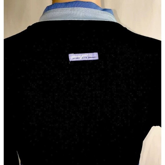 Paco Jeans Athletic Jacket Small Navy Blue Striped Zipper Front Casual Style - Picture 10 of 12